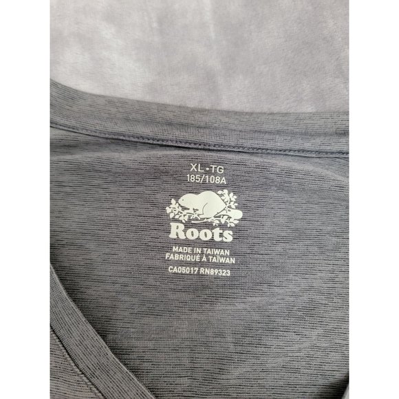 Roots Canada Shirt XL Gray Long Sleeve vented performance V-neck, light weight - Picture 6 of 8